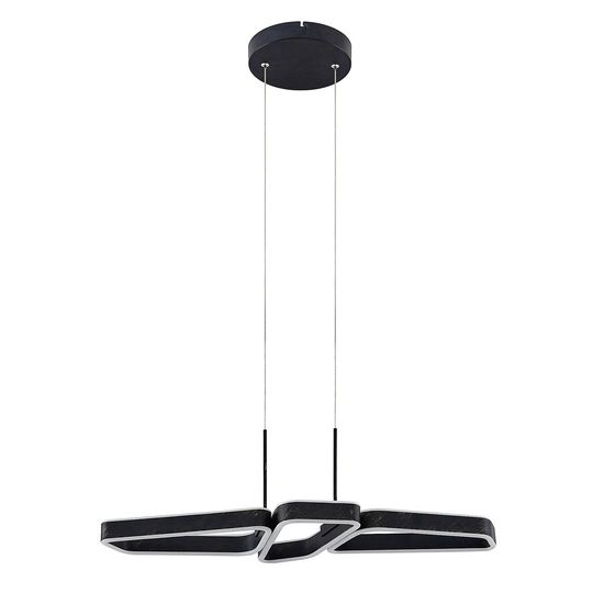 Lucande Quinn -LED-riippuvalaisin musta 3-lamp.