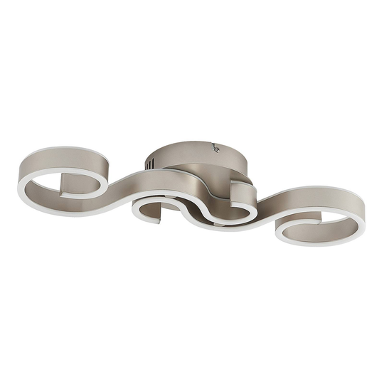 Lucande Admira -LED-kattovalo 51,7 cm nikkeli
