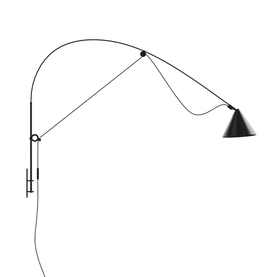 midgard AYNO-seinälamppu 130cm musta/musta 4 000 K