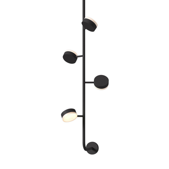 Tol-LED-seinävalaisin, 4-lamppuinen, mattamusta