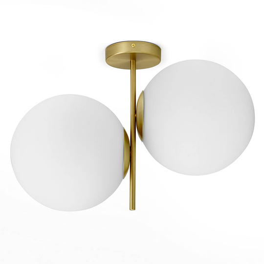 Messinkinen kattovalo Jugen 2-lamp. pystysuora