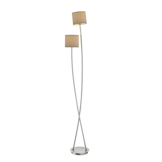 Lucande Juljana -lattiavalo, 2-lamp., kangas