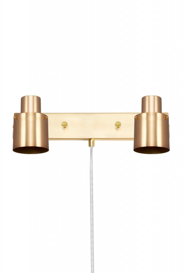 Wall Lamp Clark 2 Brushed Brass (Harjattua messinkiä)