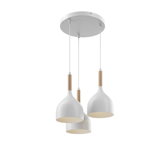 Riippuvalaisin Noak 3-lamp., pyöreä, valkoinen