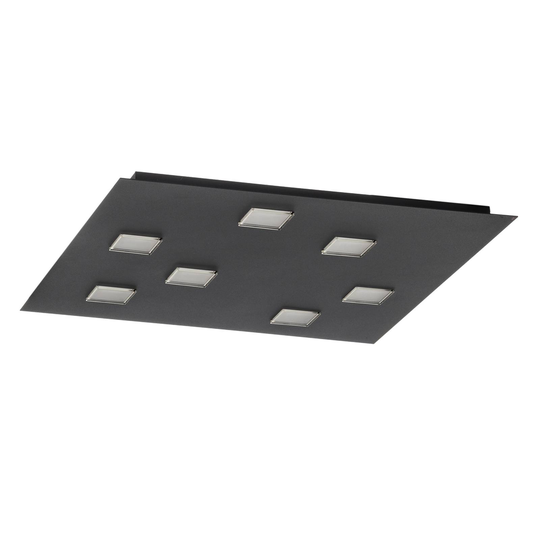 Fabbian Quarter -LED-kattovalaisin 7-lamp. musta