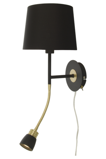 EKETORP wall lamp, white / steel (Musta)