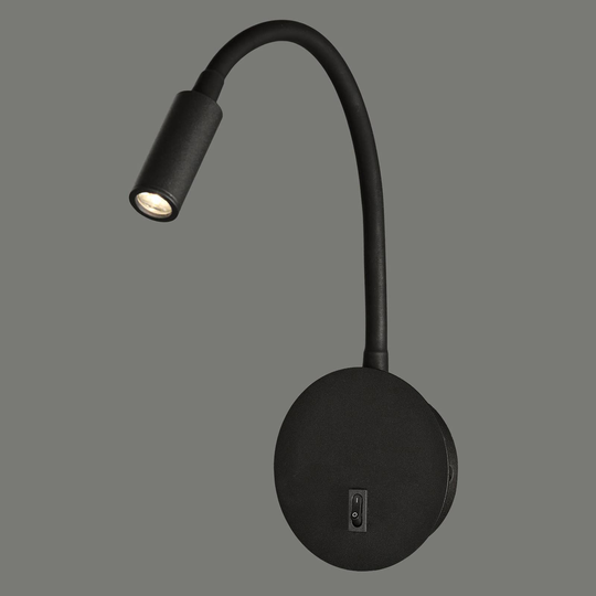 LED-seinävalaisin Lyon joustovarrella, musta