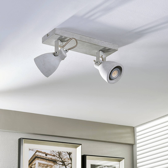 2-lamppuinen LED-spotti Kadiga betonista, GU10