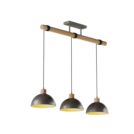 Lindby Holgar -riippuvalo, puu ja metalli, 3-lamp.