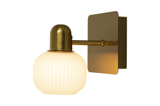 MESSINA wall lamp bathed 1st, matt brass (Messinki / kulta)
