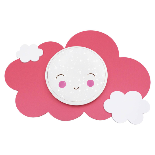 LED-seinävalaisin Starlight Smile, pilvi, roosa