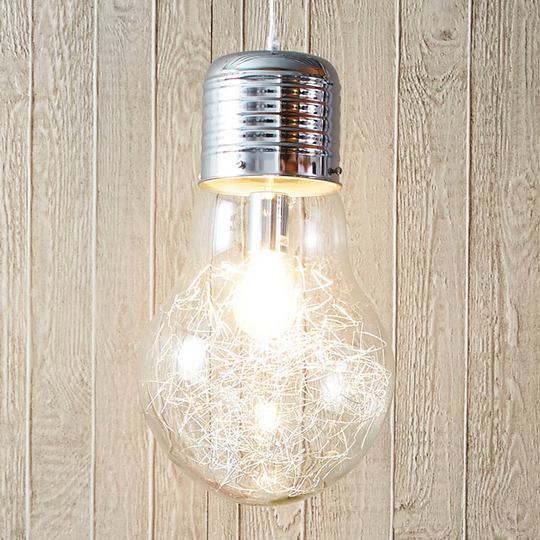 Kimalteleva lasiriippuvalaisin Bulb, kromi
