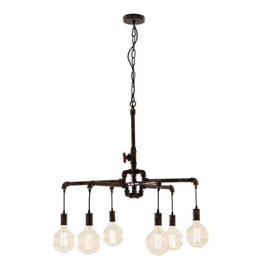 Riippuvalaisin Amarcord, ruosteenruskea, 6-lamp.