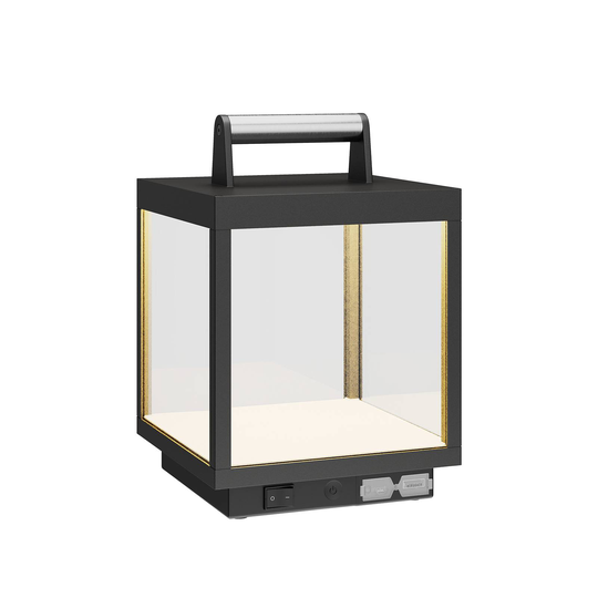LED-pöytävalaisin Cube ulos, ladattava