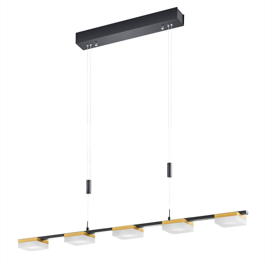 Bopp Quad -LED-riippuvalo, 5-lamppuinen, kulta