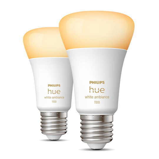 Philips Hue White Ambiance E27 8W LED-lamppu, 2 x