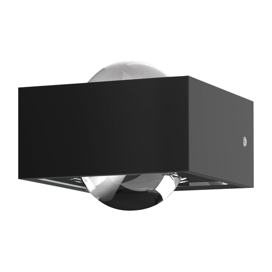 Focus 100-LED-seinävalo, kirkas linssi musta/kromi