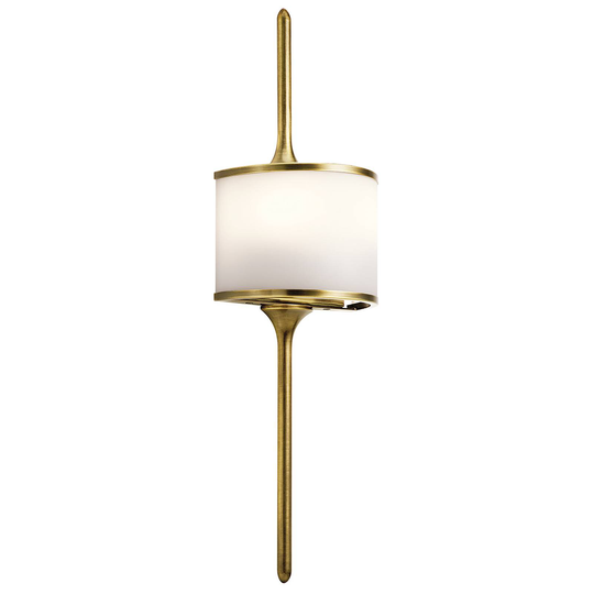 Mona-LED-seinävalaisin IP44 K55,9cm messinki natur