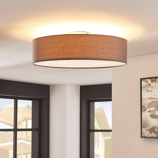 Harmaa LED-kattovalaisin Sebatin, kangasta