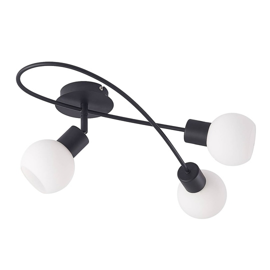 Lindby LED -kattovalaisin Elaina, 3-lamp. musta