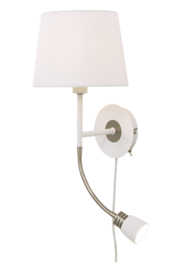 EKETORP wall lamp, white / steel (Valkoinen)