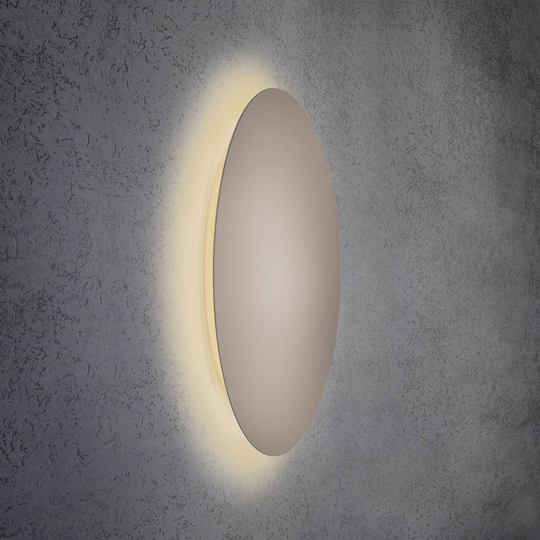 Escale Blade -LED-seinävalaisin, taupe, Ø 79 cm