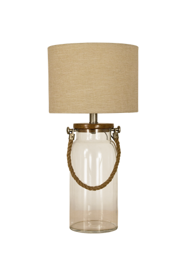 KOJ table lamp, clear / natural (Beige / ruskea)
