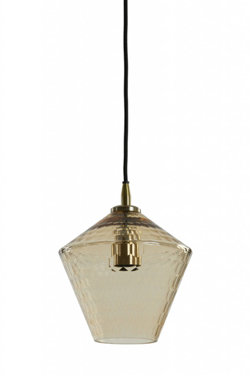 Hanging lamp Ø20x22 cm DELILA glass amber+antique bronze (Oranssi)