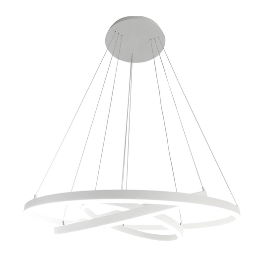 Arcchio Albiona-LED-riippuvalo valkea, 3 rengasta