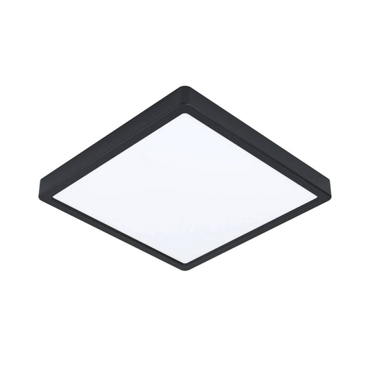 Fueva 5 -LED-kattovalo, IP20 musta, 28,5 x 28,5 cm