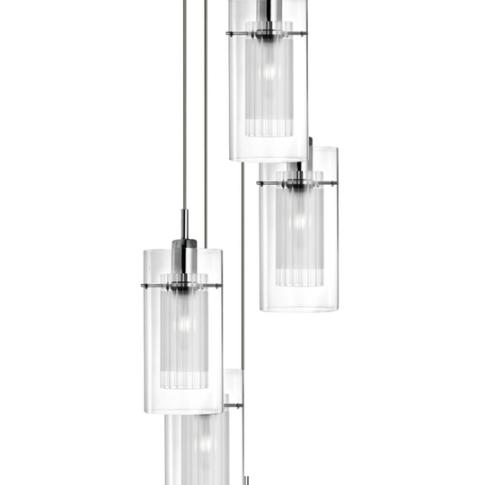 5-lamp. koristeellinen pyöreä DUO 1-riippuvalaisin