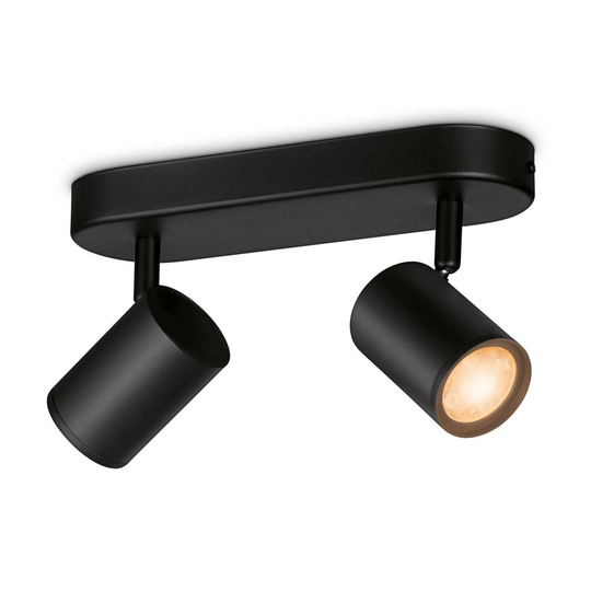 WiZ Imageo -LED-spotti, 2 lamppu, RGB, musta
