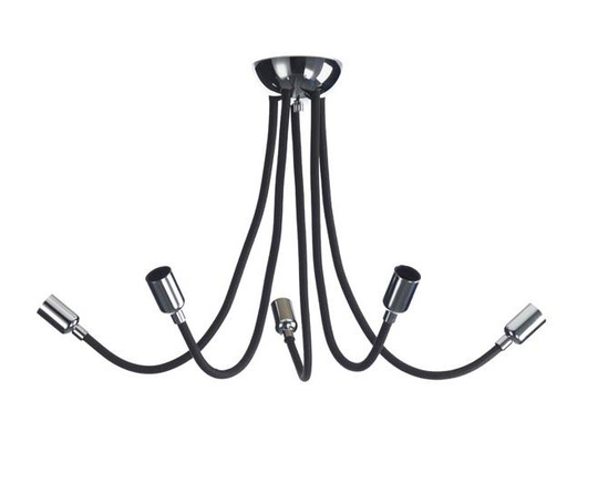 Ceiling lamp 5 arms flex (musta)