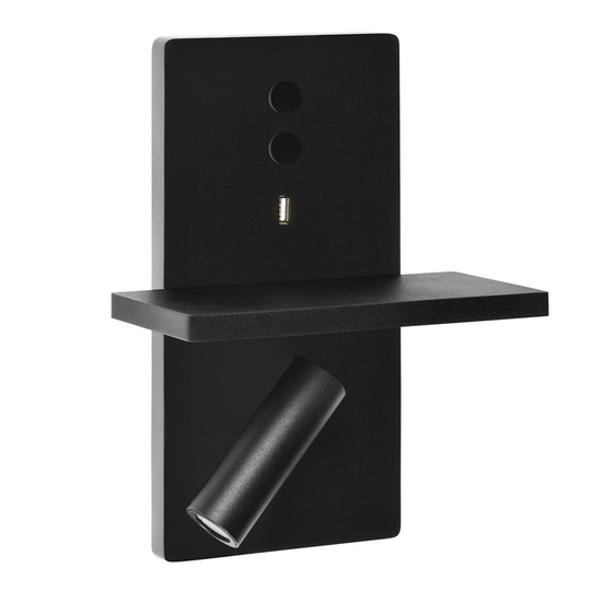 LEDS-C4 E-Lamp -LED-seinävalo, spotti, musta