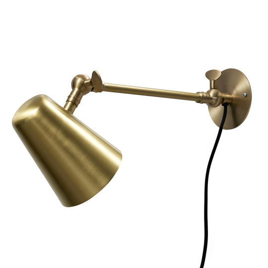 Vala Long Wall Lamp, matt brass. H: 14 x L: 42 cm (Antiikki messinki)