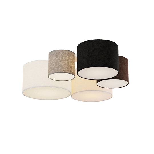 Lindby Laurenz -kattovalaisin 5-lamp. ruskea-beige