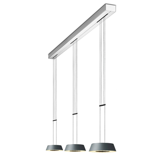 OLIGO Glance LED-riippuvalo 3 lamp. harmaa