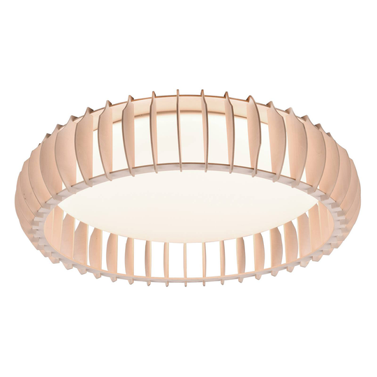 LED-kattovalaisin Monte, CCT, Ø 60 cm, vaalea puu