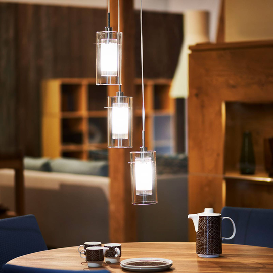 3-lamp. koristeellinen pyöreä DUO 1-riippuvalaisin