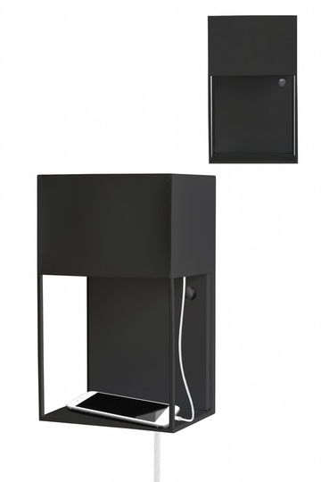 Box wall light (musta)