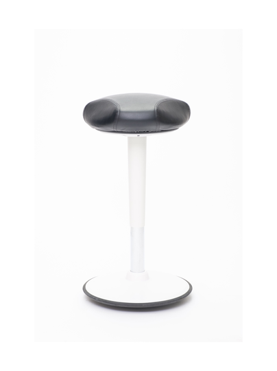 Stoo® triangle aktiivituoli keinonahkaistuimella - korkea 57 - 86 cm, valkoinen runko