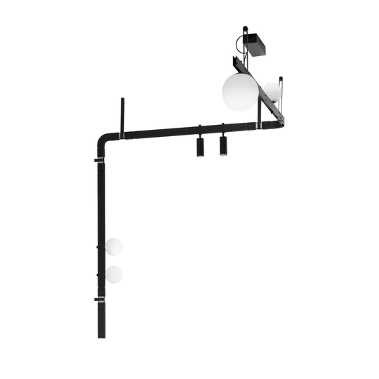 Karman Stant -LED-seinävalo, musta, 6-lamppuinen