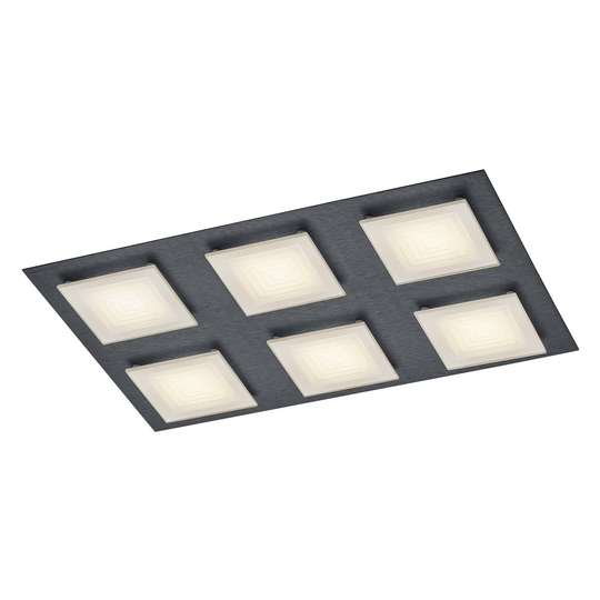 BANKAMP Ino -LED-kattovalo, 6 lamppua, antrasiitti