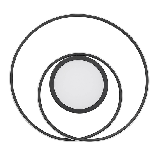 Lindby Bovia-LED-kattovalo CCT, himmennys, musta