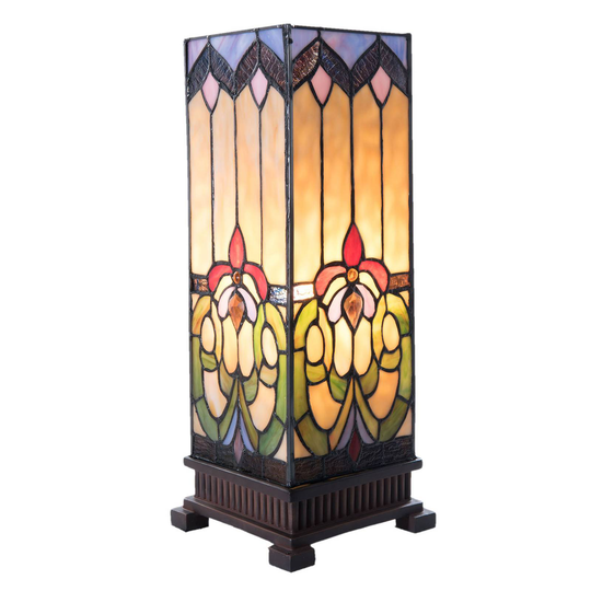 Pöytävalaisin 5907 värikkäällä tiffany-lasilla
