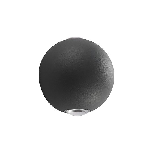 Lindby Esmani -LED-seinävalo pyöreä 2-lamp. harmaa