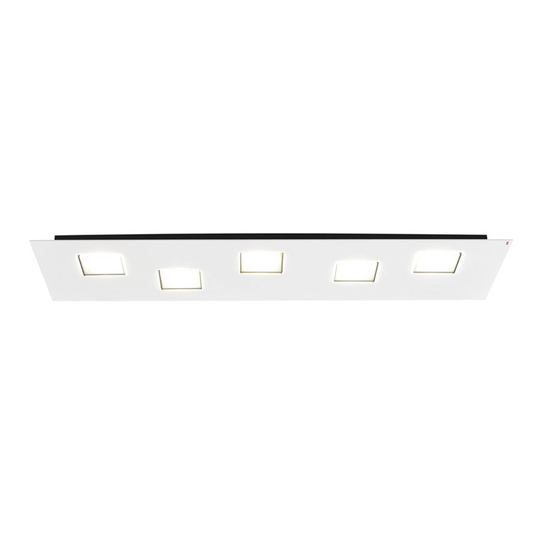 Fabbian Quarter -LED-kattovalo 5-lamp. valkoinen