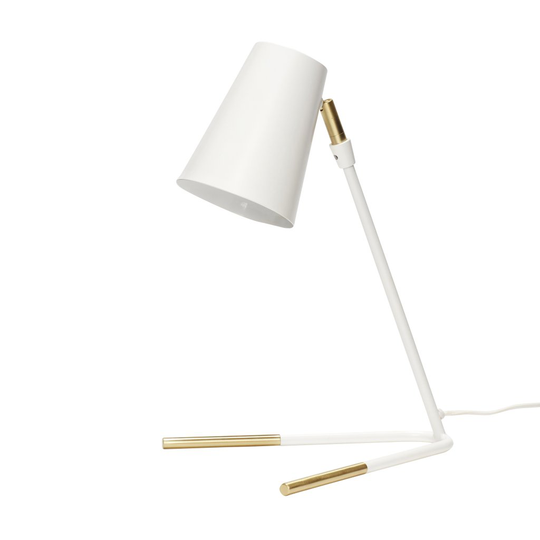 Table lamp, metal, white/brass (Valkoinen)