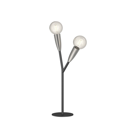 Lucande Carlea -pöytävalo, 2-lamp., musta-nikkeli