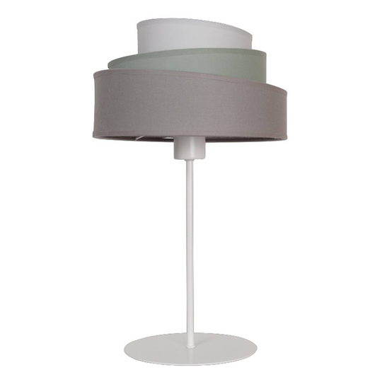 Pöytälamppu Trio monocolor tekstiili, harmaa Ø45cm